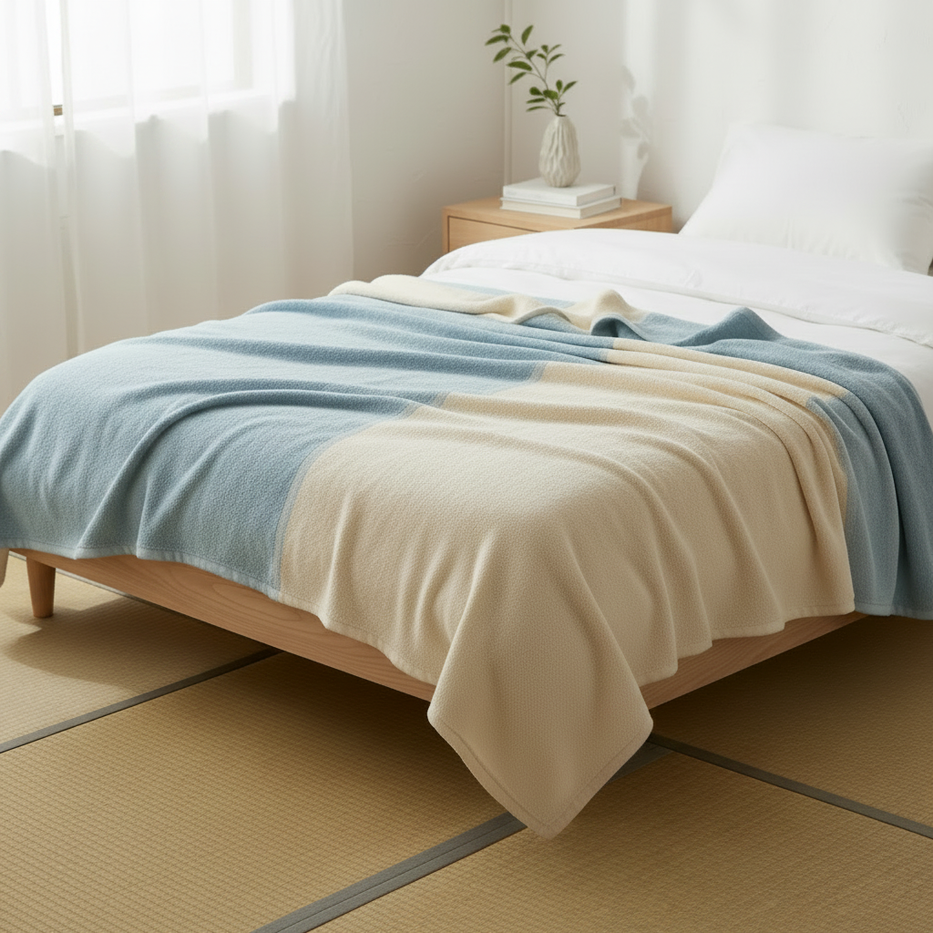 毛布やケット等薄めの布団を探す